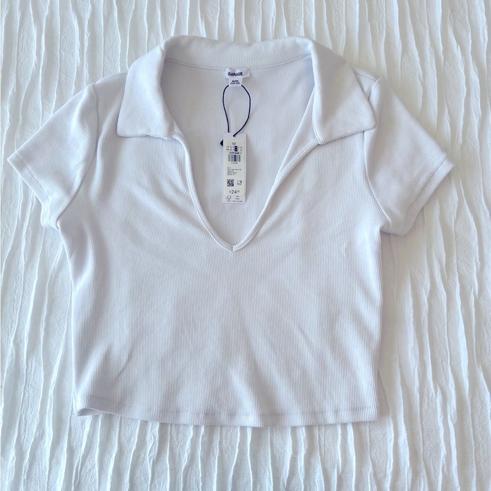 Crop polo tee